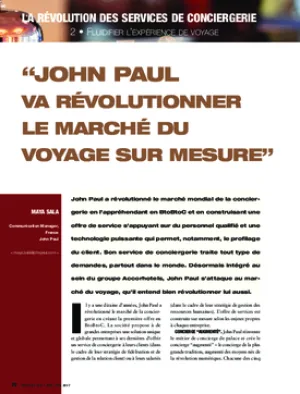 "John Paul va révolutionner le marché du voyage sur mesure"