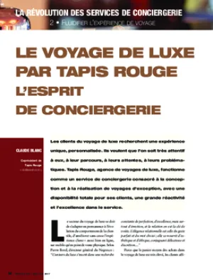 Le voyage de luxe par Tapis Rouge. L'esprit de conciergerie