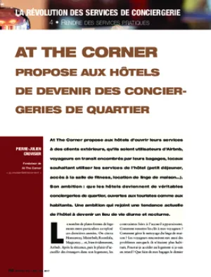 At the Corner propose aux hôtels de devenir des conciergeries de quartier