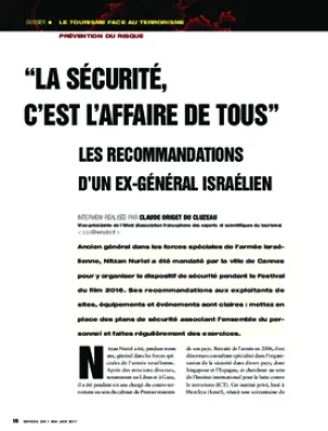 “La sécurité, c’est l’affaire de tous”. Les recommandations d’un ex-général israélien