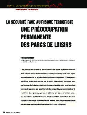La sécurité face au risque terroriste. Une préoccupation permanente des parcs de loisirs