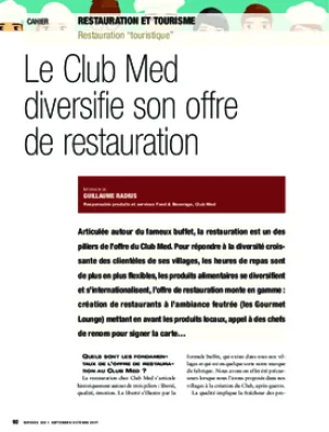 Le Club Med diversifie son offre de restauration
