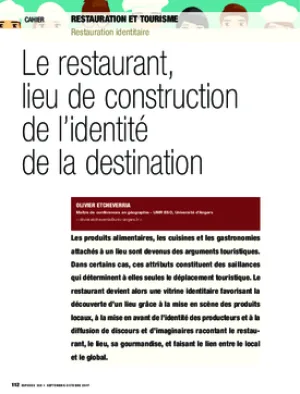 Le restaurant, lieu de construction de l’identité de la destination