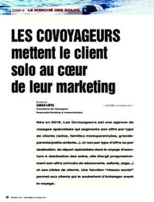 Les Covoyageurs mettent le client solo au cœur de leur marketing