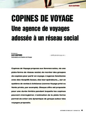 Copines de Voyage : une agence de voyages adossée à un réseau social