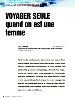 Voyager seule quand on est une femme