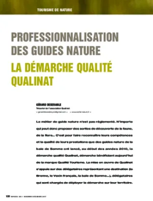 Professionnalisation des guides nature. La démarche qualité Qualinat