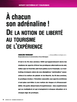 À chacun son adrénaline ! De la notion de liberté au tourisme de l’expérience