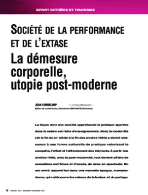 Société de la performance et de l’extase. La démesure corporelle, utopie post-moderne