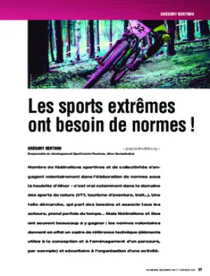 Les sports extrêmes ont besoin de normes !