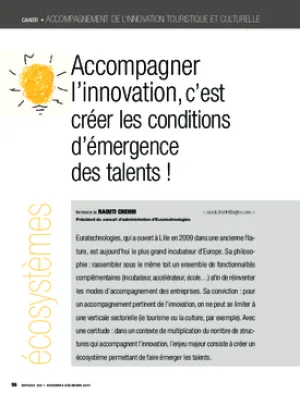 Accompagner l’innovation, c’est créer les conditions d’émergence des talents !