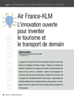 Air France-KLM. L’innovation ouverte pour inventer le tourisme et le transport de demain