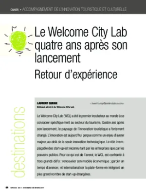 Le Welcome City Lab quatre ans après son lancement. Retour d’expérience