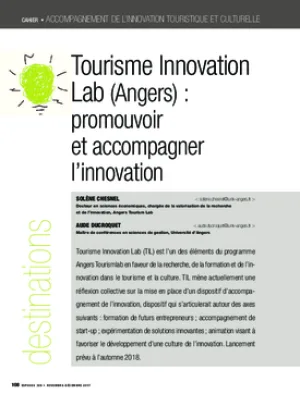 Tourisme Innovation Lab (Angers) : promouvoir et accompagner l’innovation