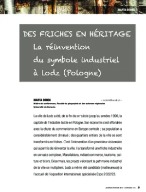 Des friches en héritage. La réinvention du symbole industriel à Lodz (Pologne)