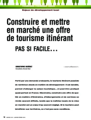 Construire et mettre en marché une offre de tourisme itinérant. Pas si facile…