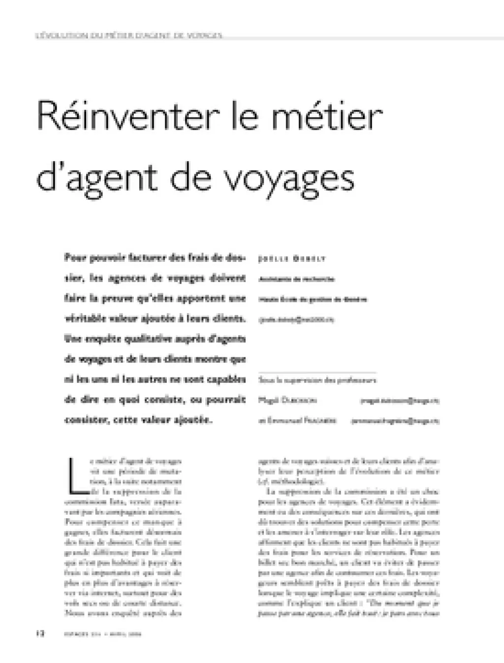 Réinventer le métier d'agent de voyages