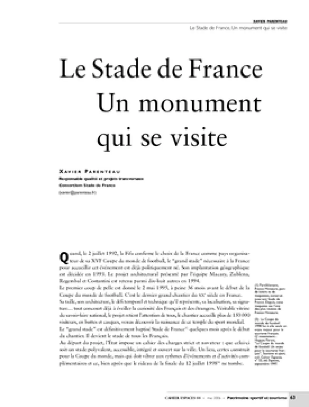 Le Stade de France. Un monument qui se visite