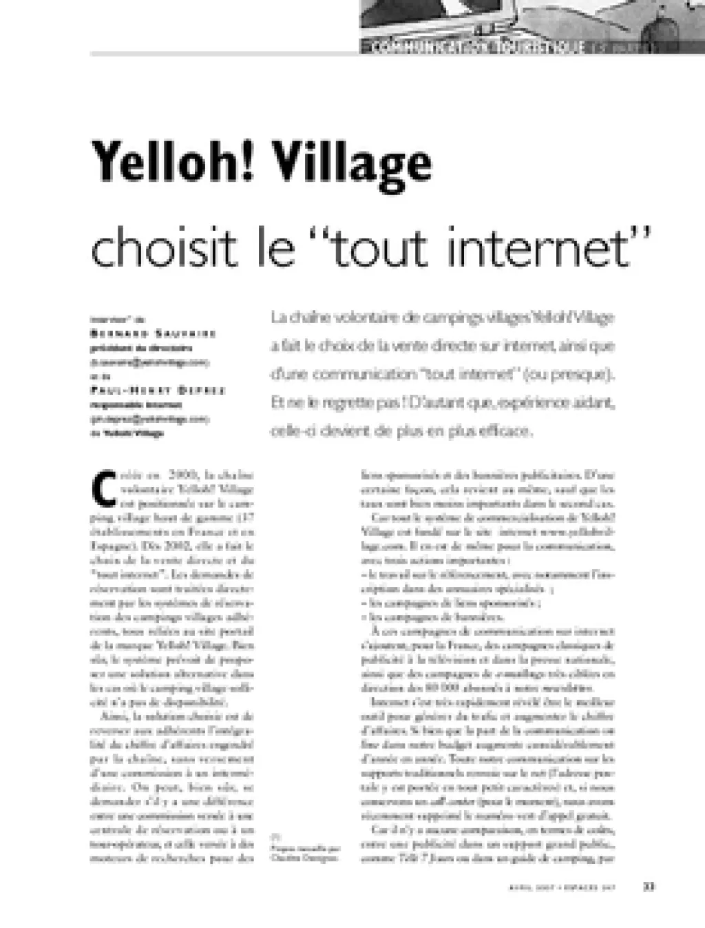 Yelloh! Village choisit le “tout internet”