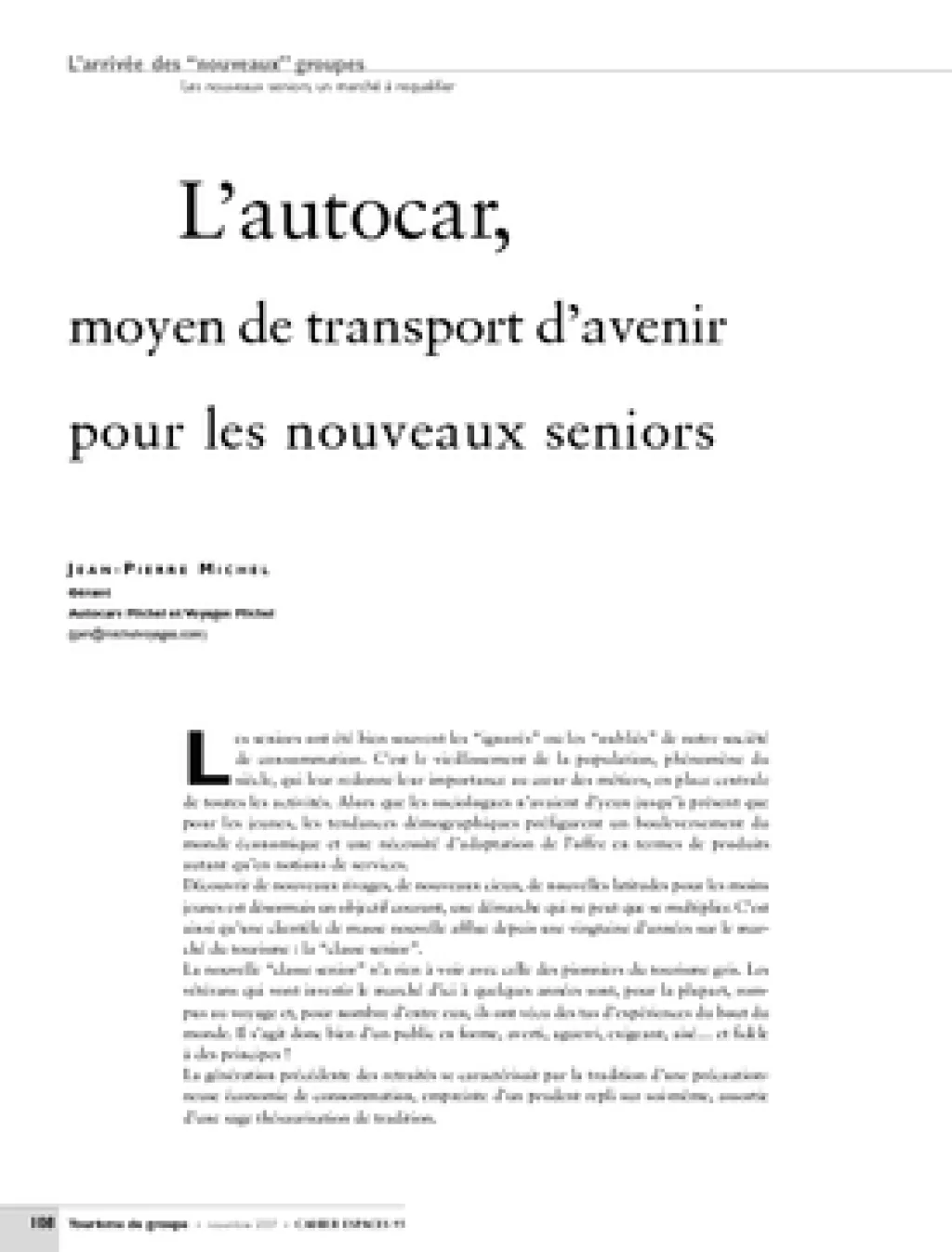 L'autocar, moyen de transport d'avenir pour les nouveaux seniors