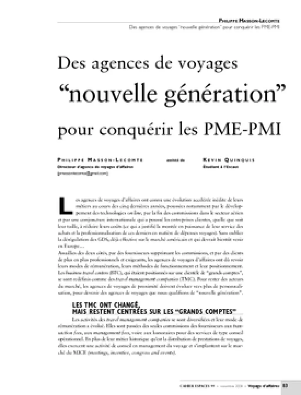 Des agences de voyages "nouvelle génération" pour conquérir les PME-PMI