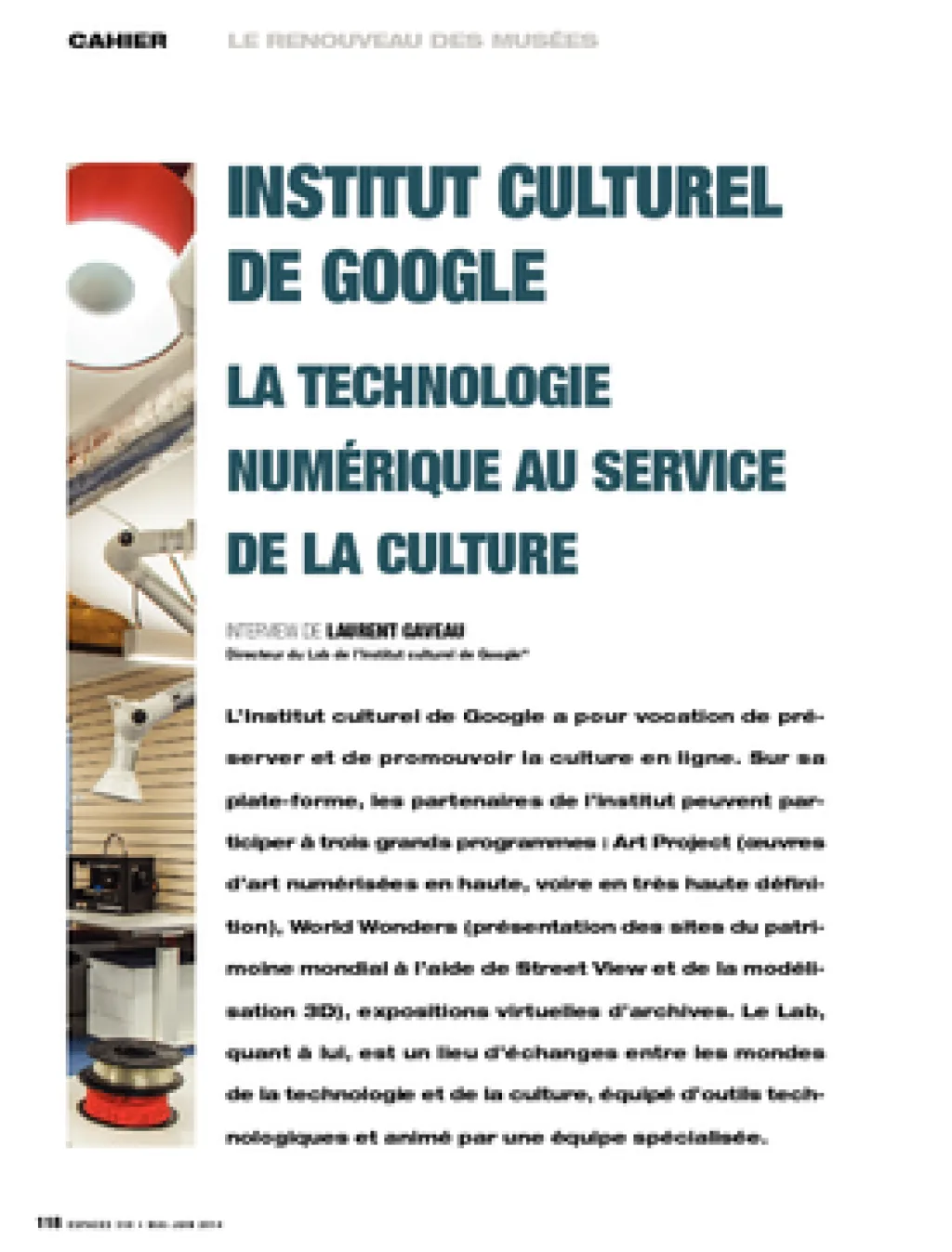 Institut culturel de Google. La technologie numérique au service de la culture