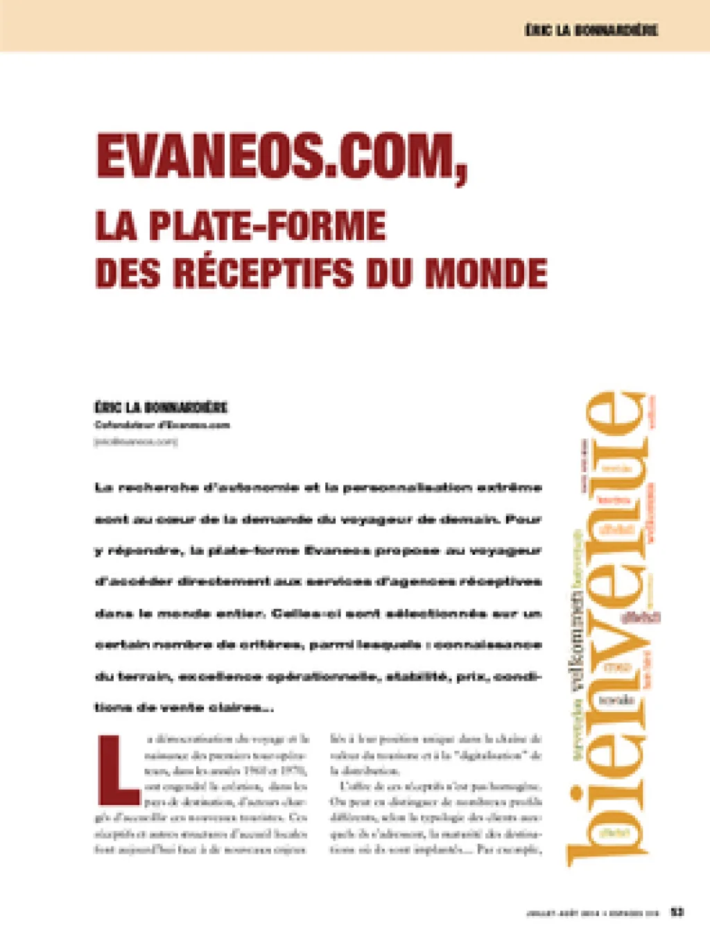 Evaneos.com, la plate-forme des réceptifs du monde