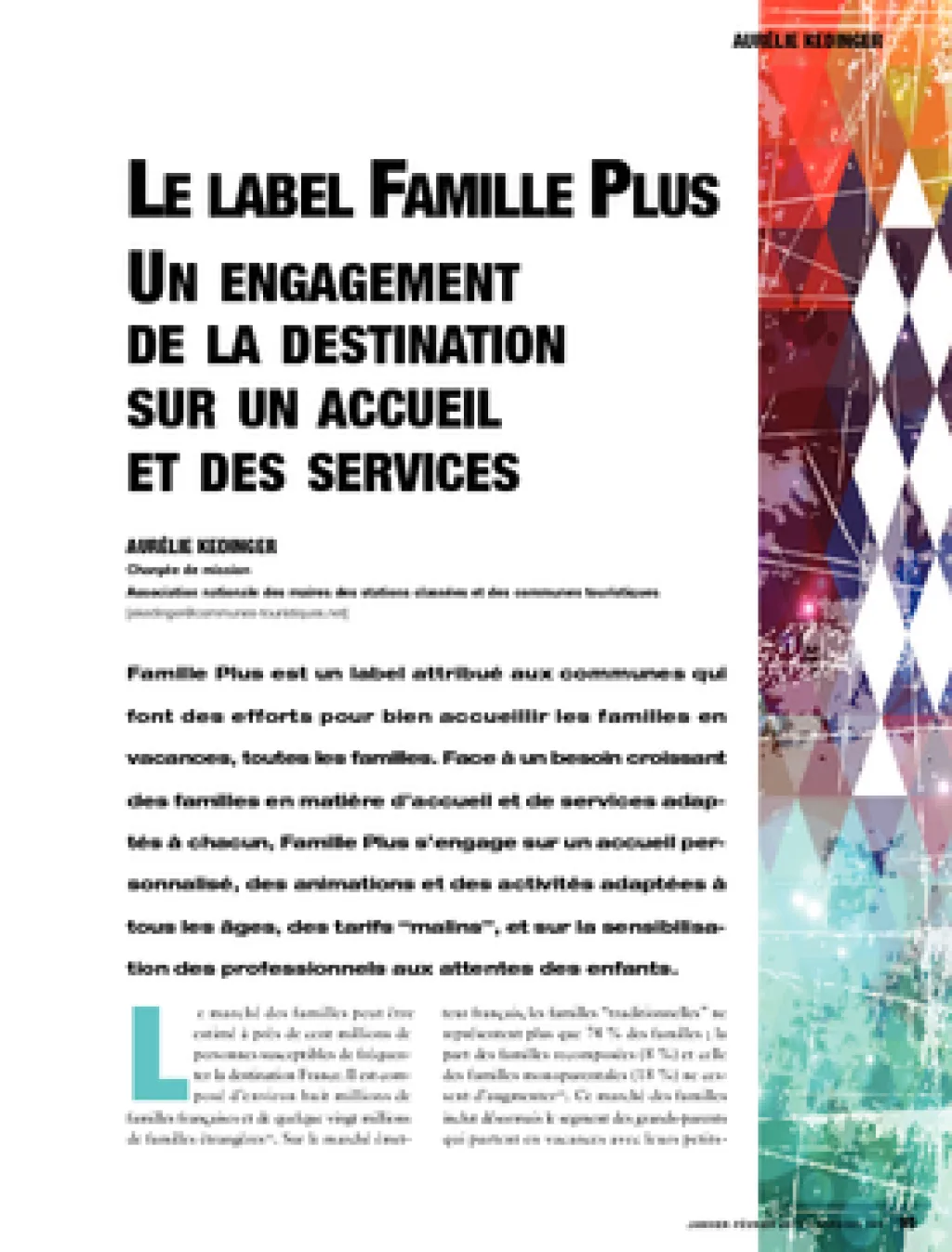 Le label Famille Plus. Un engagement de la destination sur un accueil et des services