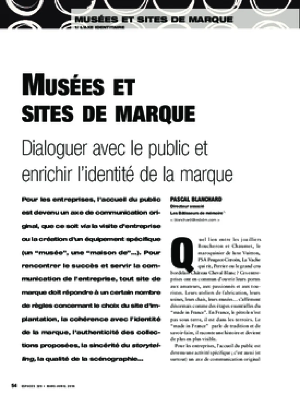 Musées et sites de marque. Dialoguer avec le public et enrichir l'identité de la marque