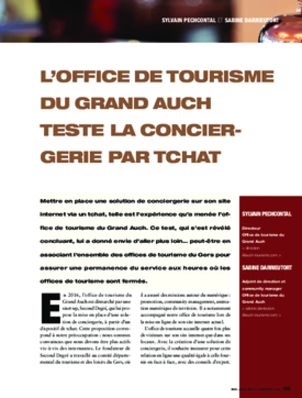 L’office de tourisme du Grand Auch teste la conciergerie par tchat